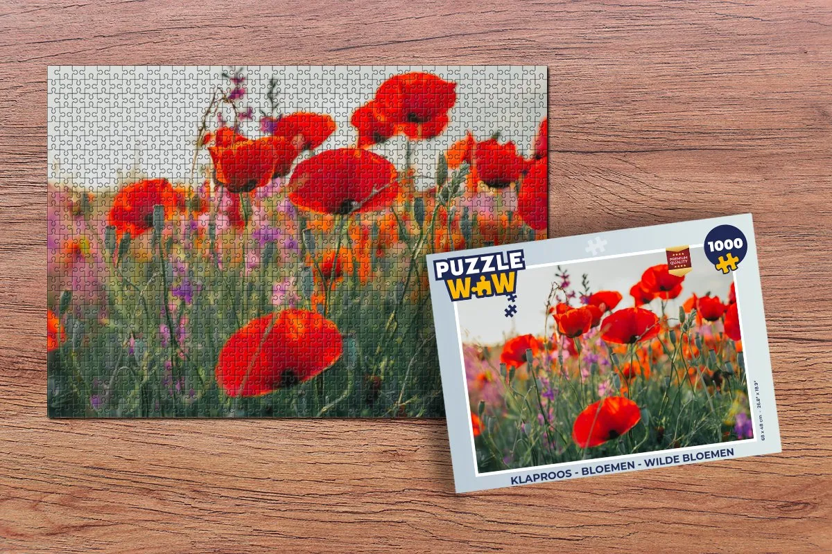 PuzzleWow Klaproos Legpuzzel 1000 Stuks - Multicolor