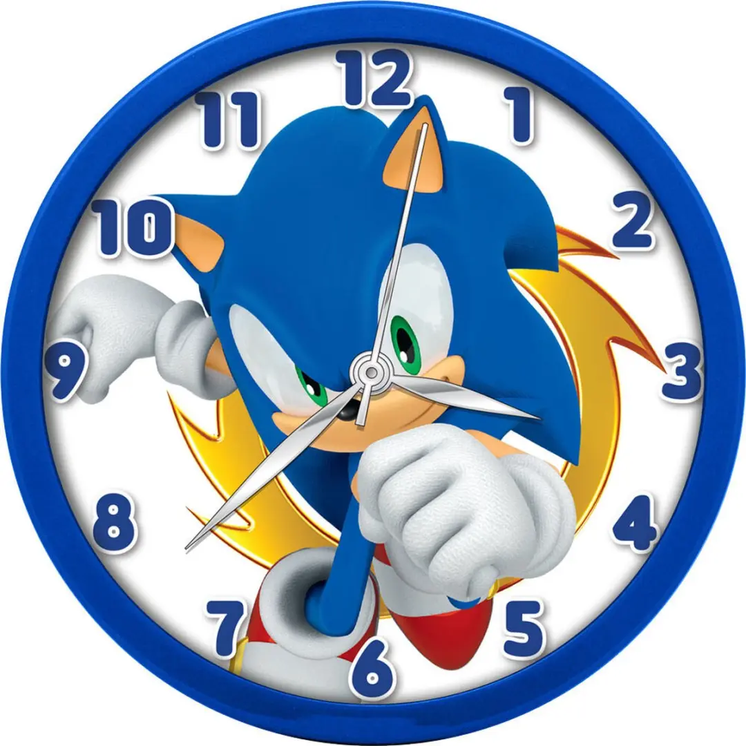 Sonic The Hedgehog Wandklok - 25cm - Blauw - afbeelding 3 van 3