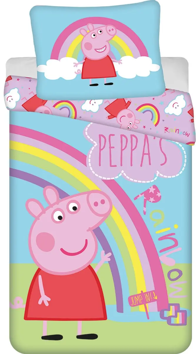 Peppa Pig dekbedovertrek Regenboog 140 x 200 cm