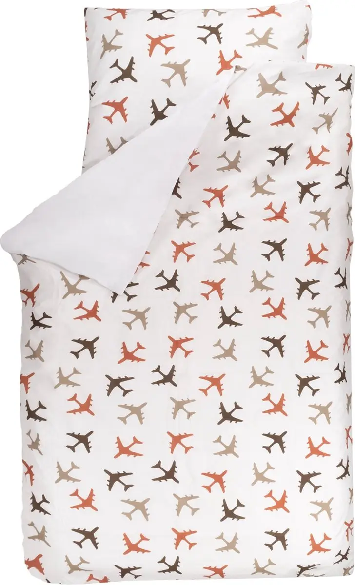 BINK Bedding Dekbedovertrek Planes Choco Junior 120 x 150 cm (+1 kussensloop 60