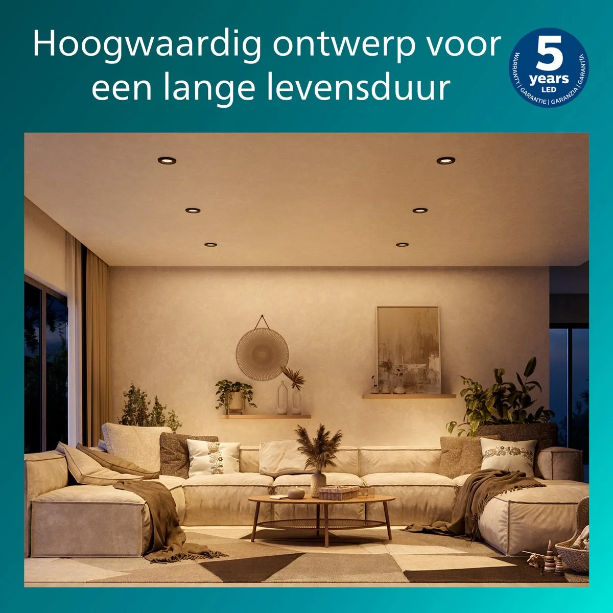 Philips Peridot Inbouwspot GU10 7W - Zwart - afbeelding 6 van 6