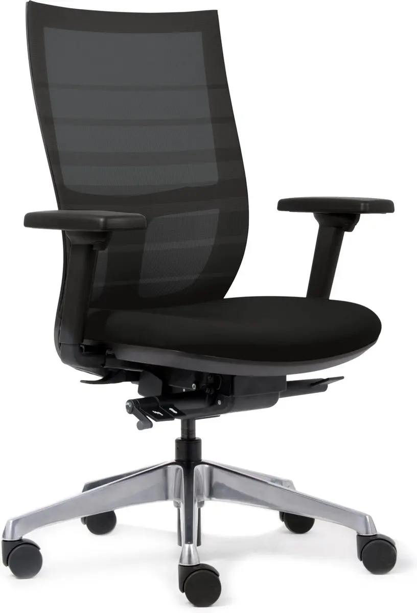 Euroseats Curve Deluxe Bureaustoel - Zwart - afbeelding 2 van 4