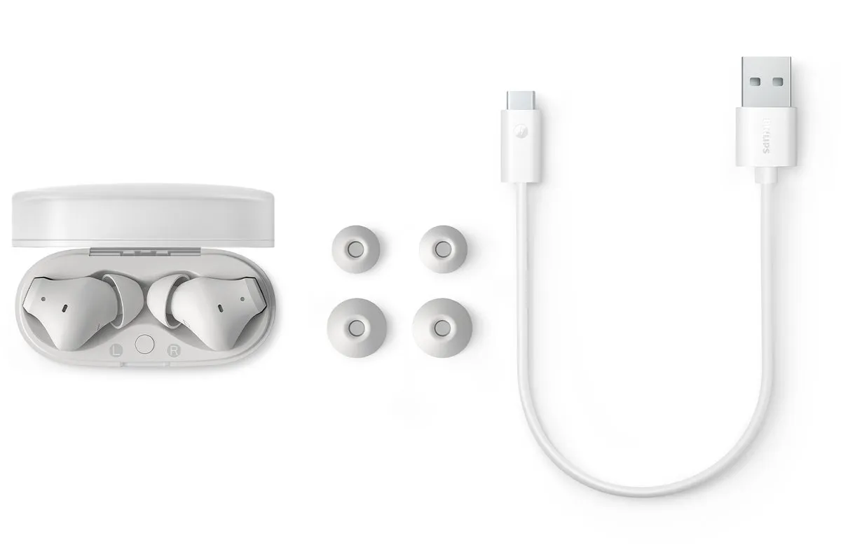 Philips TAT2000 In-Ear Oordopjes - 32u Afspeeltijd - IPX4 - Wit