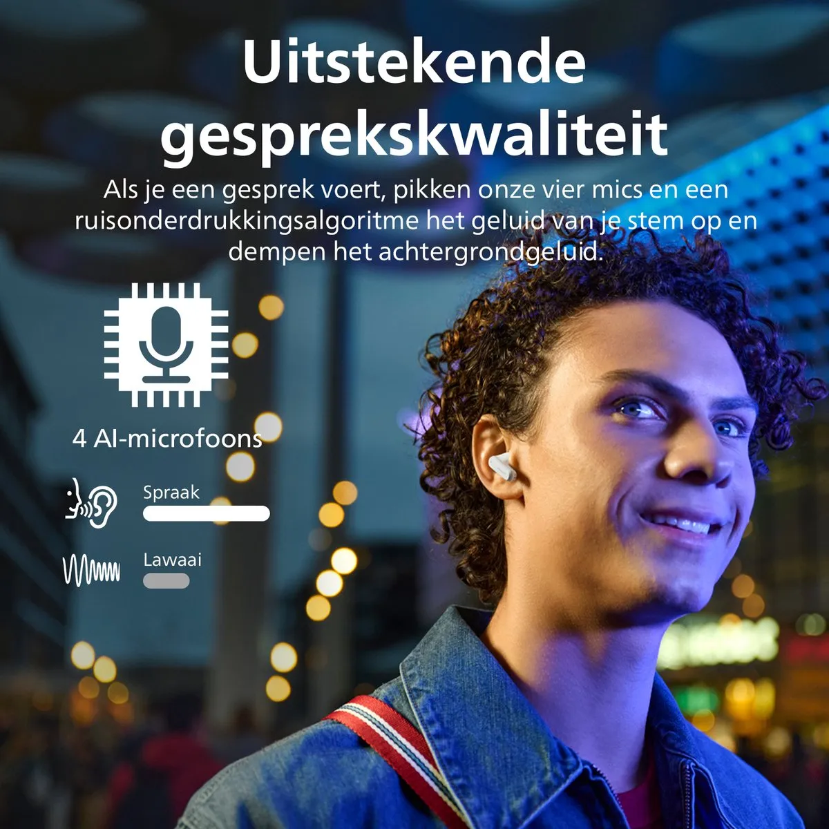 Philips TAT2000 In-Ear Oordopjes - 32u Afspeeltijd - IPX4 - Wit