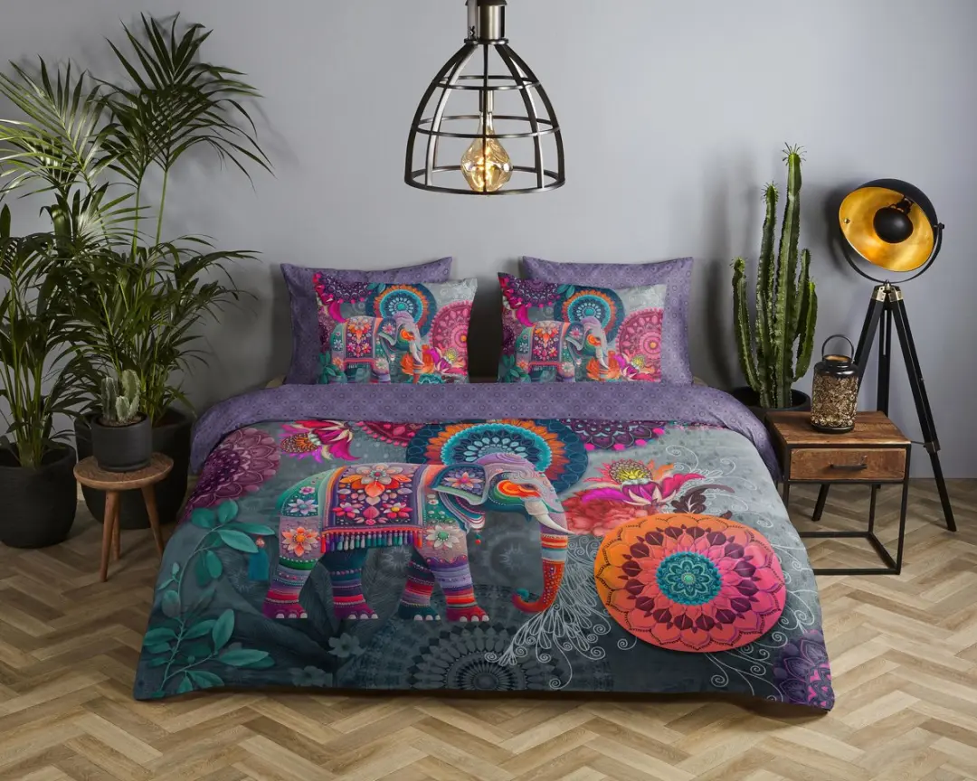 HIP dekbedovertrek kleurrijke mandalas en een olifant