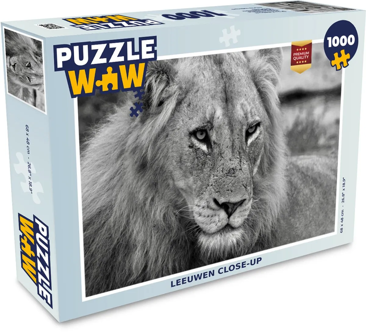 PuzzleWow Leeuw Jacht Legpuzzel 1000 Stuks - Multicolor
