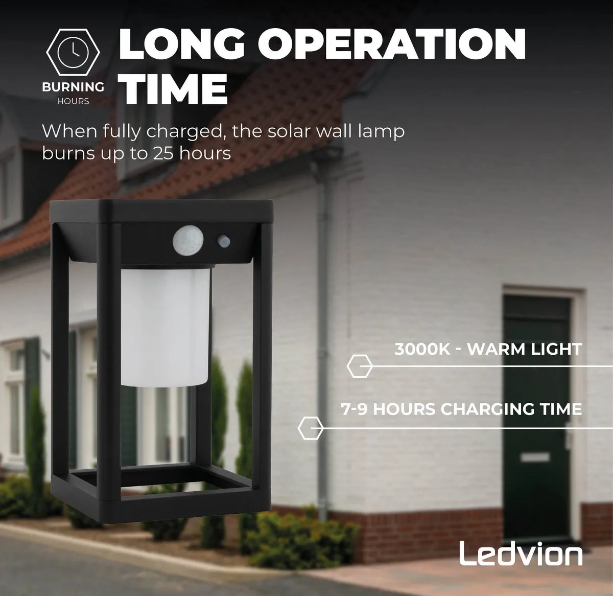 Ledvion Solar Wandlamp 2.2W - 2x USB Oplaadbaar - Zwart