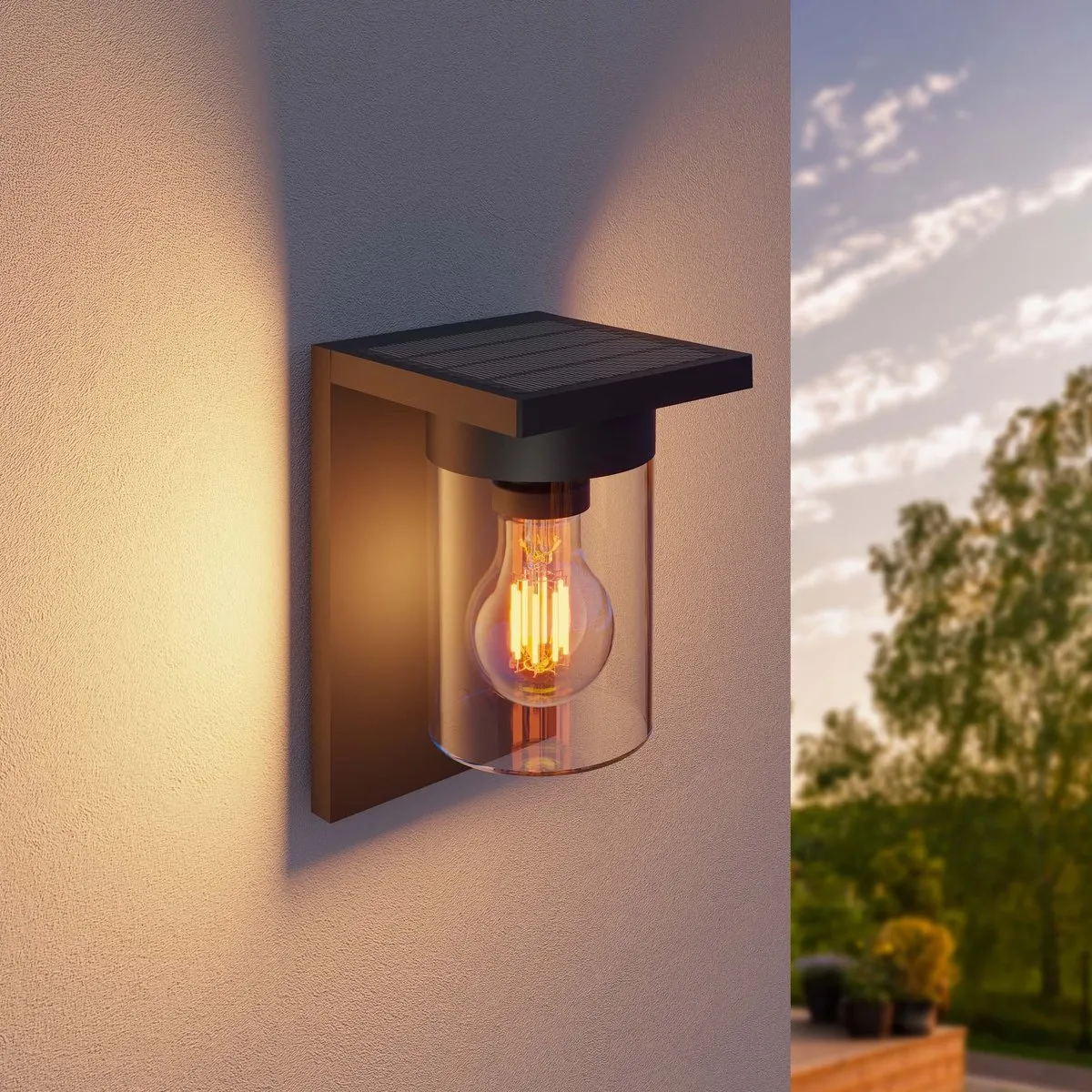 Ledvion Solar Wandlamp 2.2W - 2x USB Oplaadbaar - Zwart