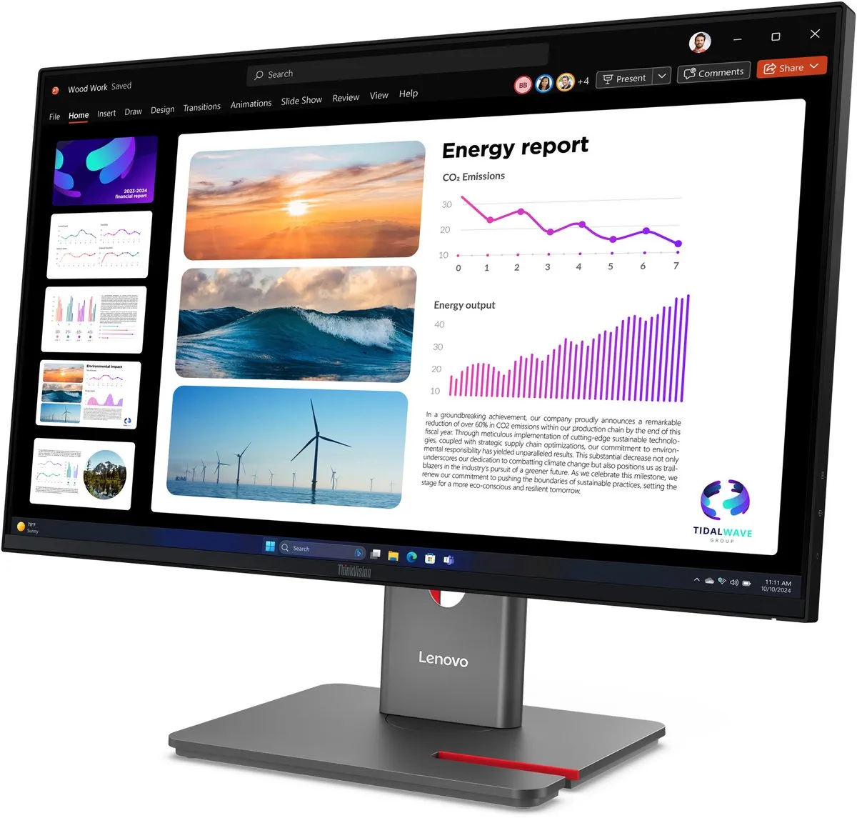 Lenovo ThinkVision P24Q-40 Monitor 24" - Zwart