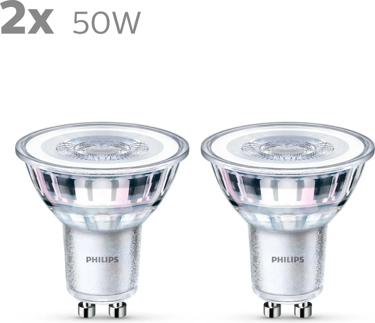 Philips LED Spot GU10 4.6W Koelwit - 2 Stuks