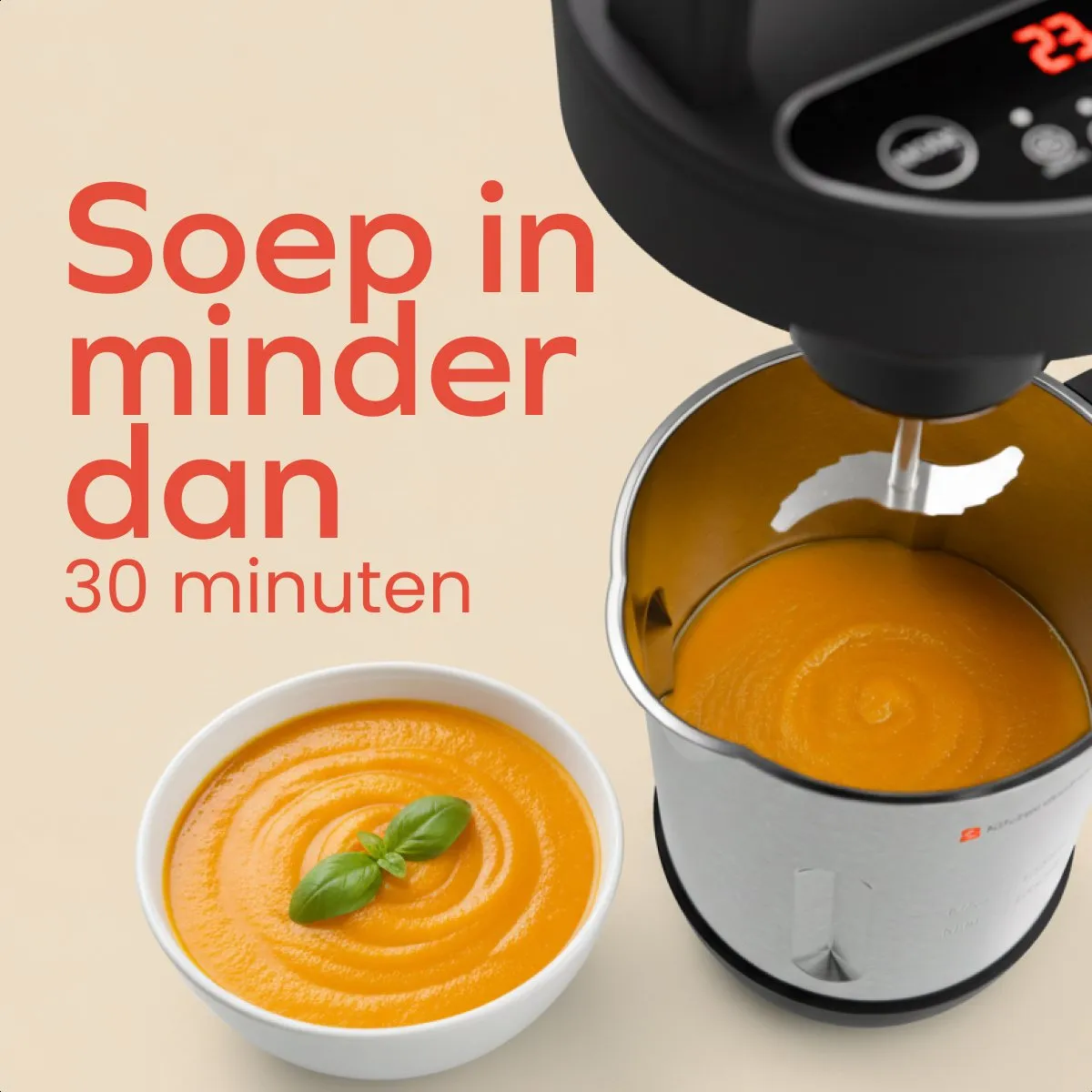KitchenBrothers Soepmaker 1.2L - 5 Programma's 800W - RVS/Zwart