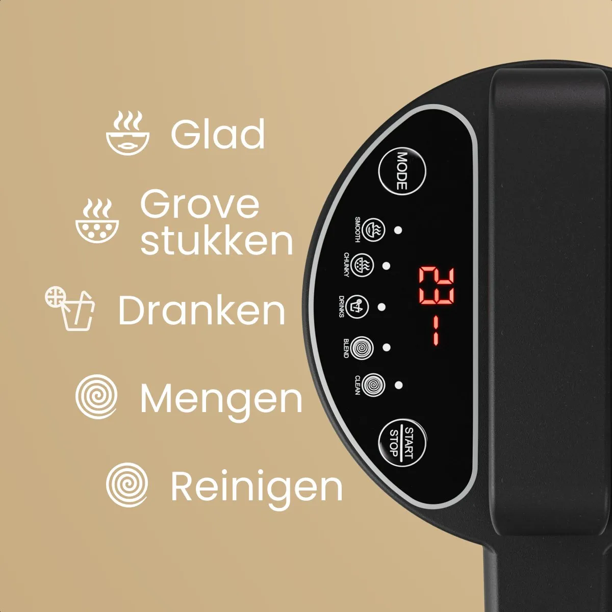 KitchenBrothers Soepmaker 1.2L - 5 Programma's 800W - RVS/Zwart - afbeelding 6 van 6