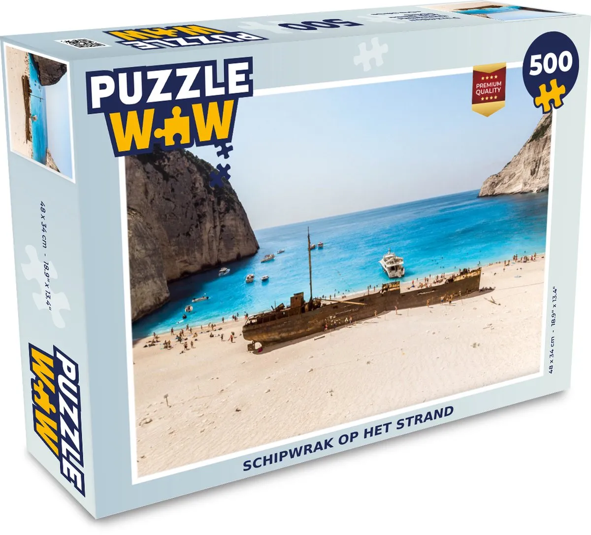 PuzzleWow Schipwrak op het strand Legpuzzel 500 Stuks