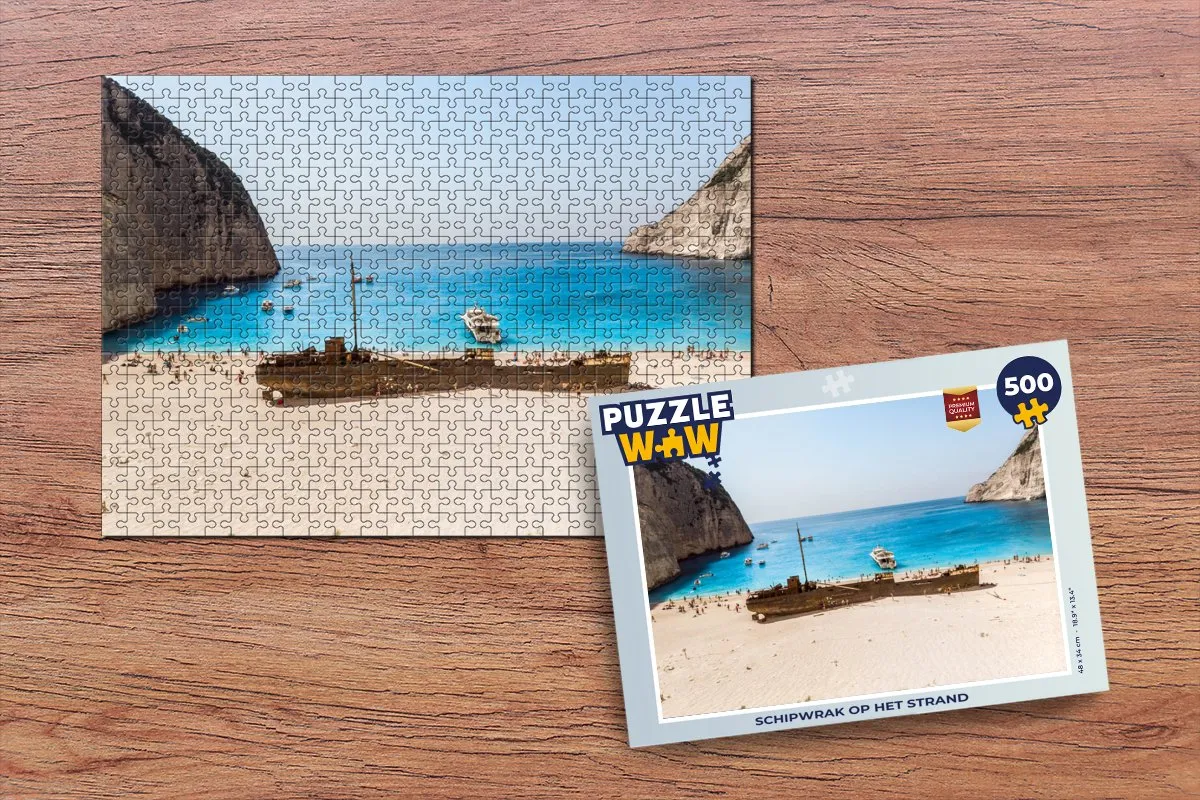 PuzzleWow Schipwrak op het strand Legpuzzel 500 Stuks - Multicolor