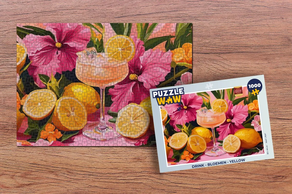 PuzzleWow Bloemen Legpuzzel 1000 Stuks - Yellow