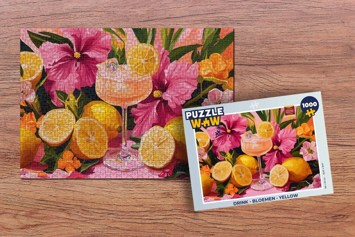 PuzzleWow Bloemen Legpuzzel 1000 Stuks - Yellow