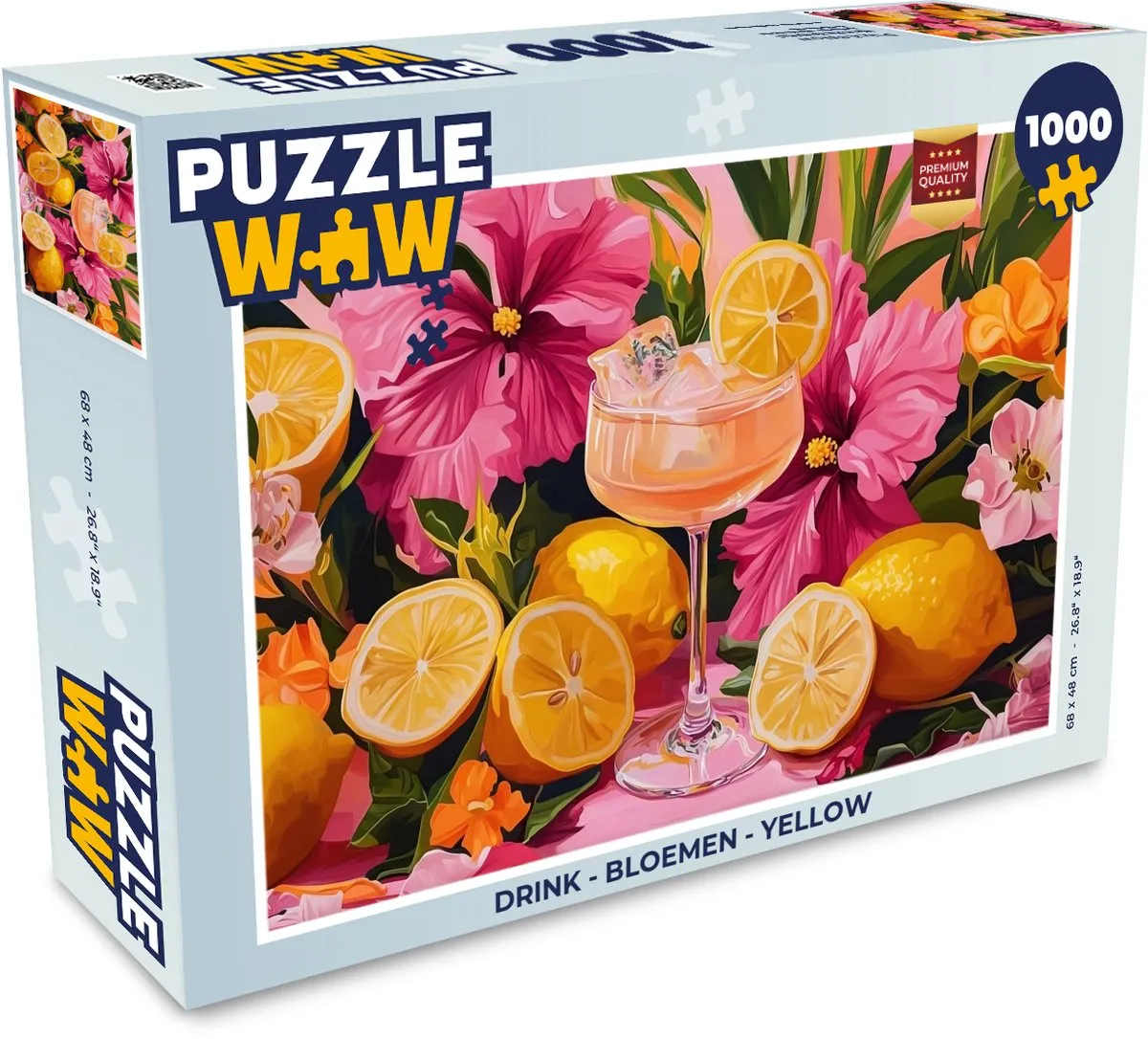 PuzzleWow Bloemen Legpuzzel 1000 Stuks - Yellow