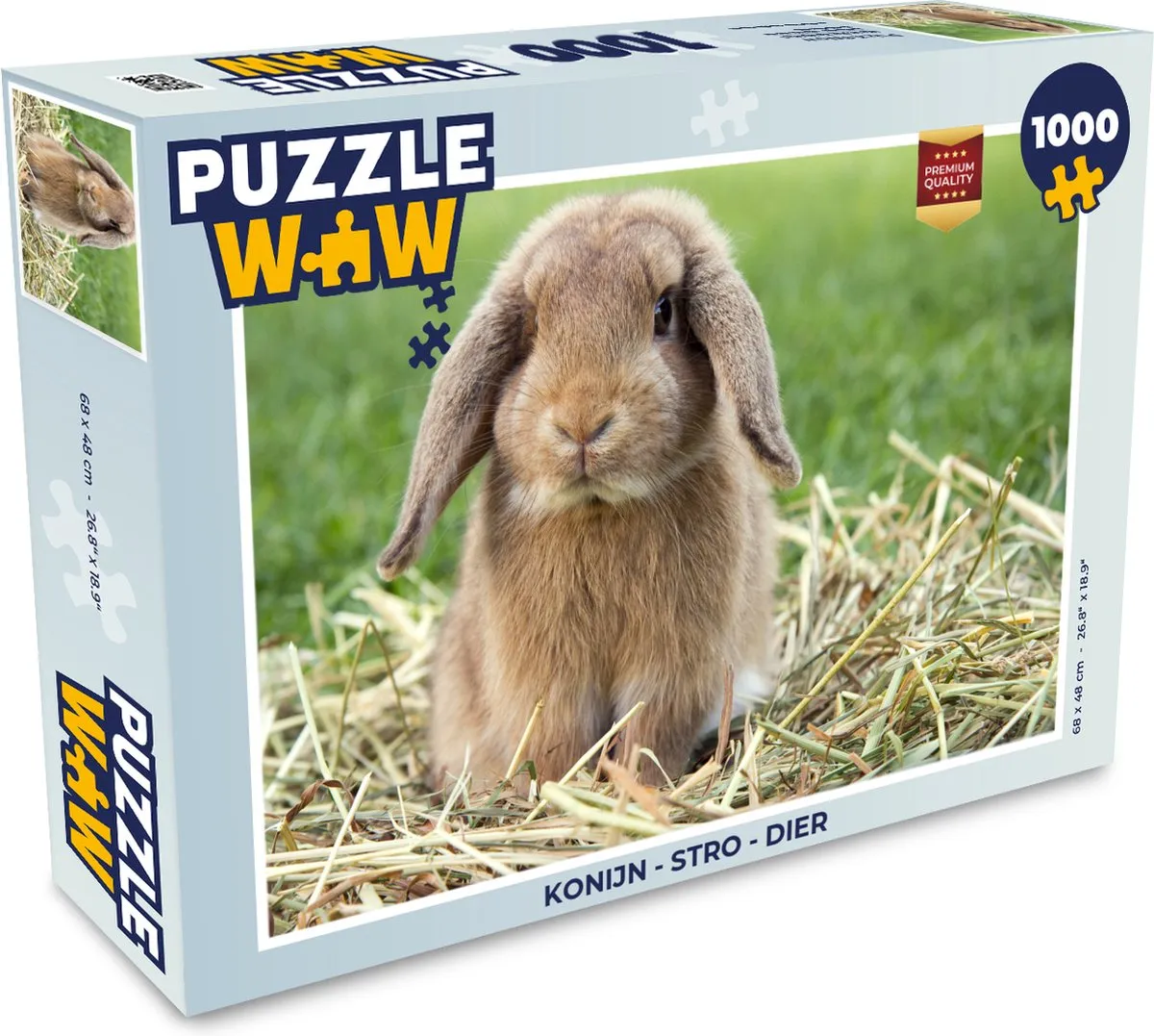 PuzzleWow Konijn Stro Legpuzzel 1000 Stuks