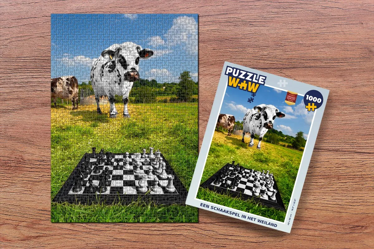 PuzzleWow Schaakspel in het Weiland Legpuzzel 1000 Stuks