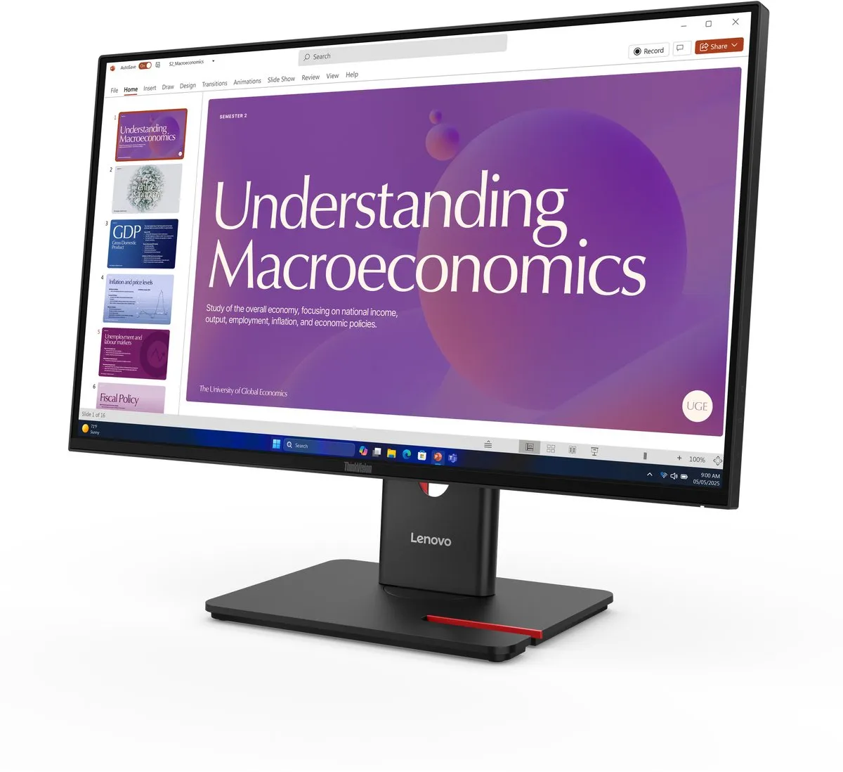 Lenovo ThinkVision T24D-40 Monitor 64B9GAT1EU - Zwart - afbeelding 6 van 6