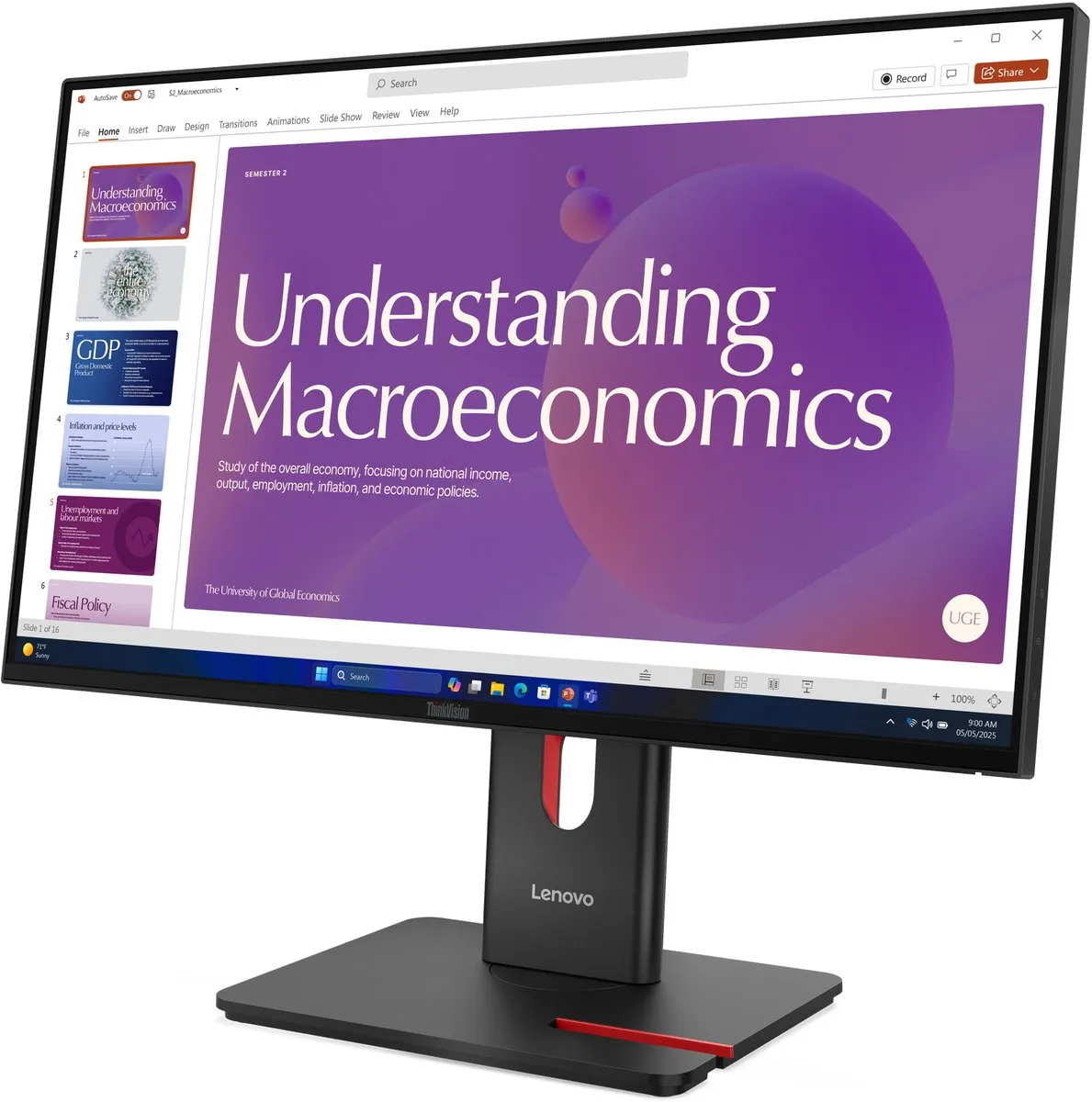 Lenovo ThinkVision T24D-40 Monitor 64B9GAT1EU - Zwart