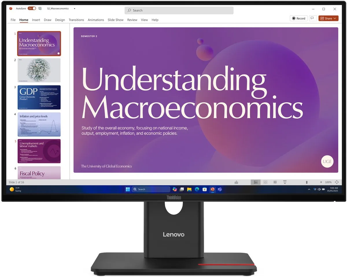 Lenovo ThinkVision T24D-40 Monitor 64B9GAT1EU - Zwart