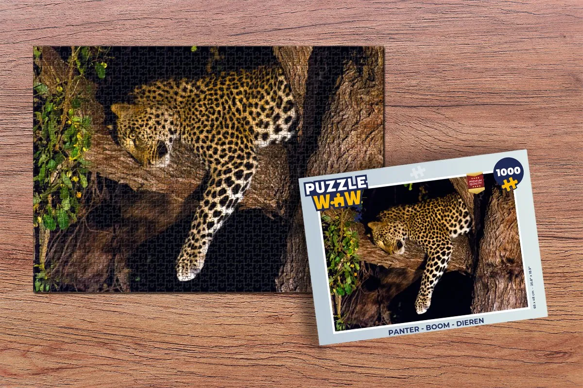 PuzzleWow Panter Boom Legpuzzel 1000 Stuks - Multicolor