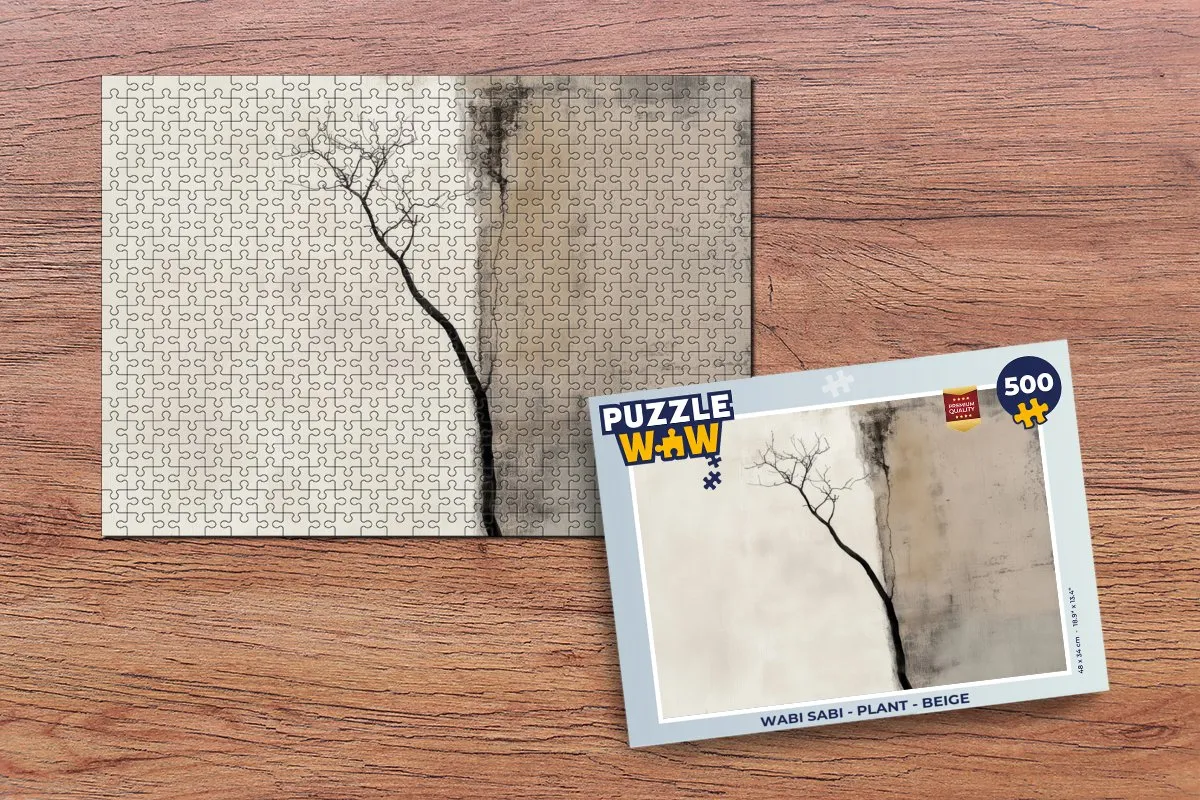 PuzzleWow Wabi Sabi Legpuzzel 500 Stuks - Japandi Plant Beige