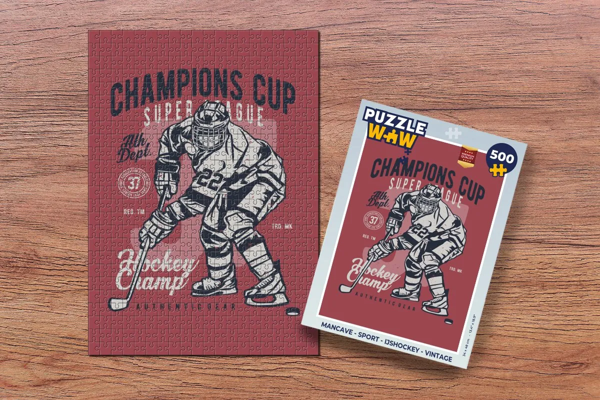 PuzzleWow Mancave IJshockey Legpuzzel 500 Stuks - Multicolor