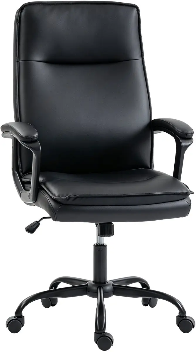 HOMCOM-bureaustoel-PU-66 x 70 x 119 cm-Zwart