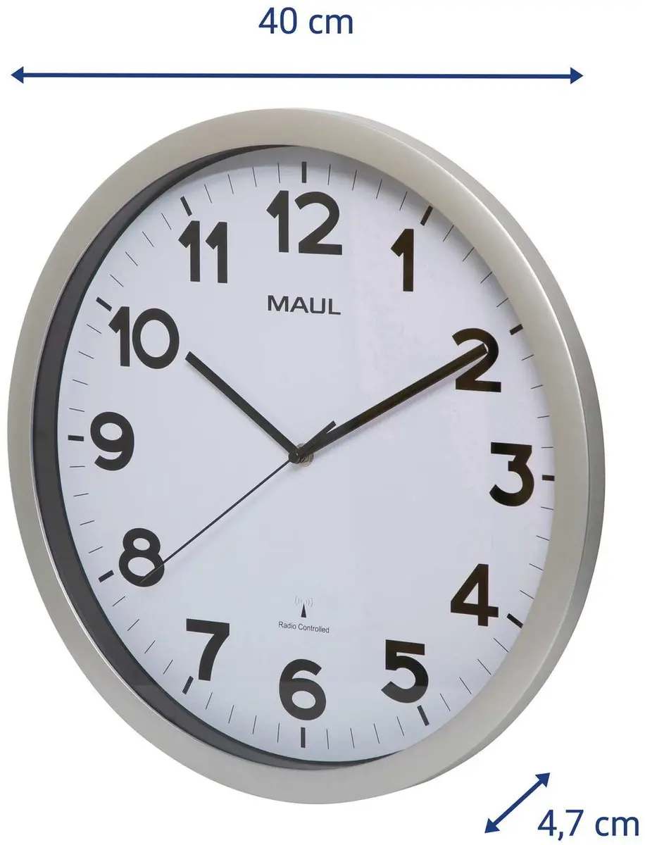 MAULstep Wandklok 40RC - Ø40cm - Zilver - afbeelding 3 van 6
