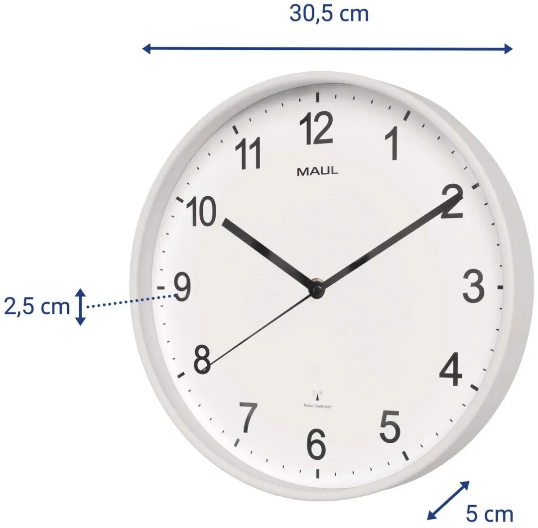 MAULsprint Wandklok 30RC - Wit - 1 Stuk - afbeelding 2 van 3