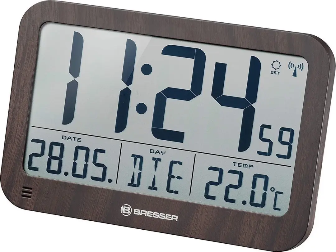 Bresser MyTime Wand- en Tafelklok met LCD-scherm