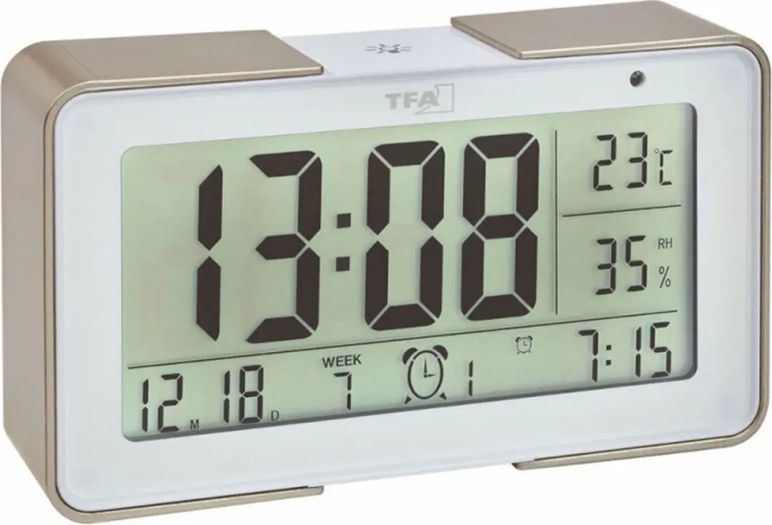 TFA Dostmann Wekker Zendergestuurd Goud/Wit