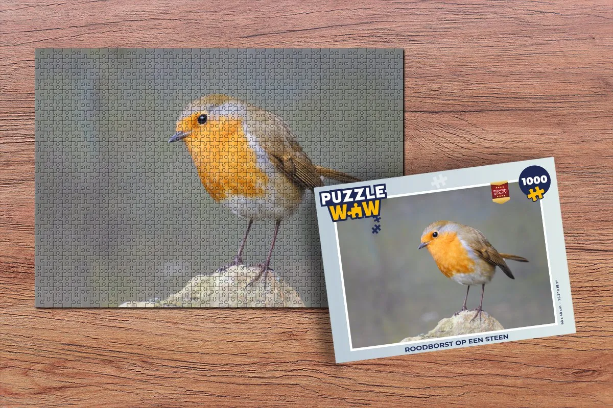 PuzzleWow Vogel - Rots Legpuzzel 1000 Stuks - Multicolor