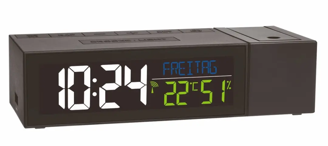 TFA Dostmann Projection Wekker 60.5014.01 - Thermometer - Zwart - afbeelding 4 van 6