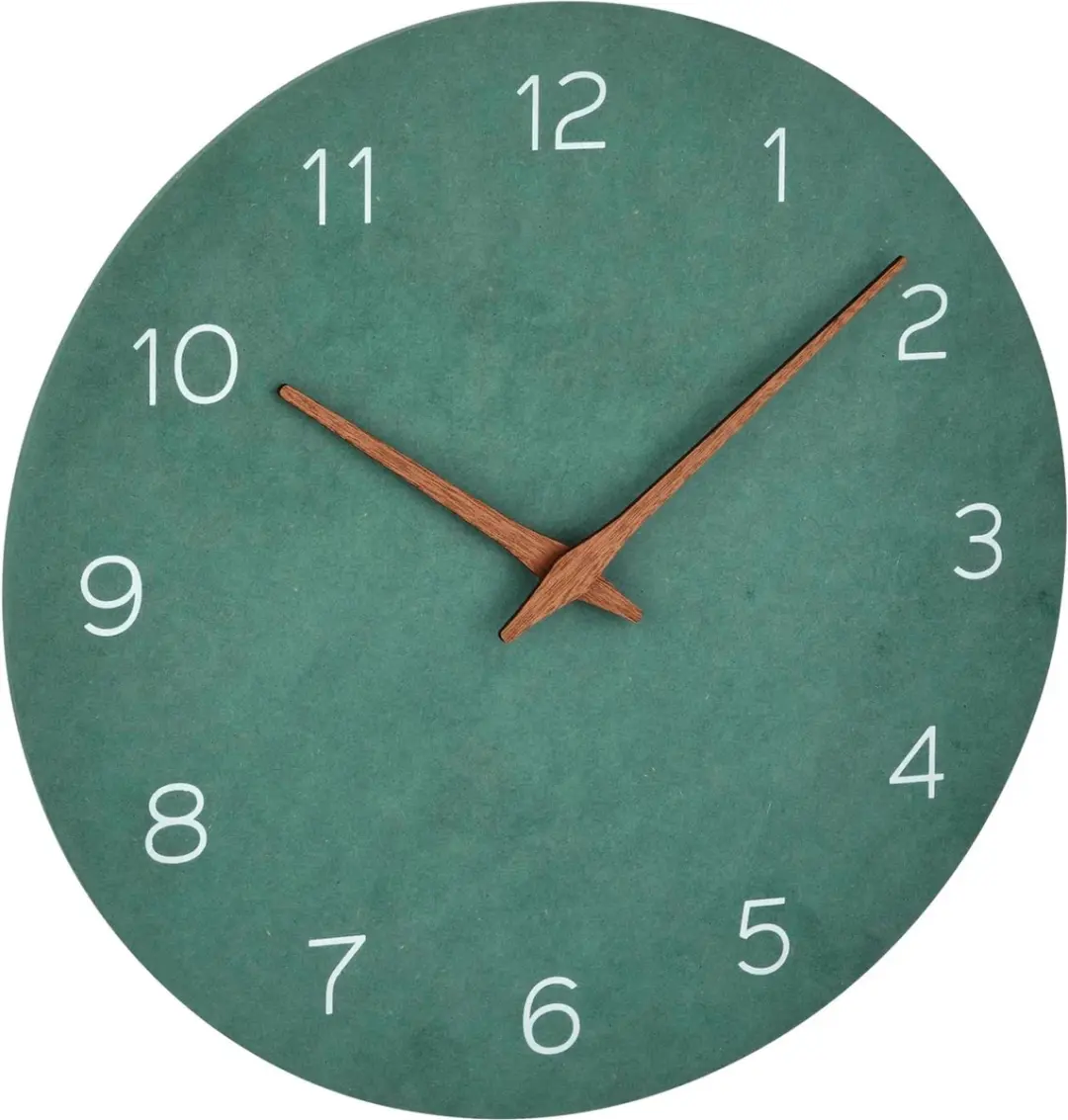 TFA Dostmann Houten Klok 30cm - Jade Groen - afbeelding 4 van 5