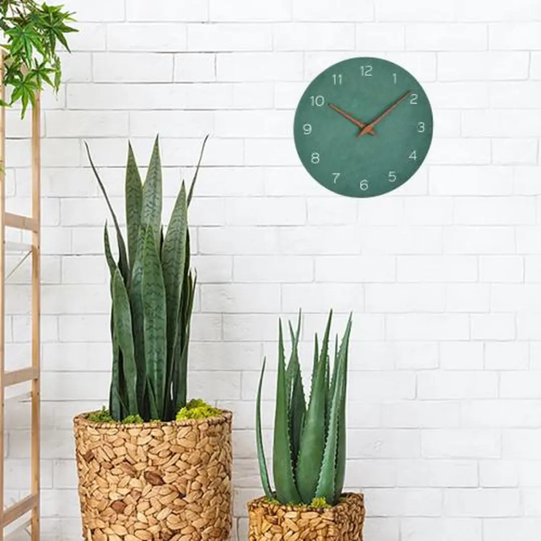 TFA Dostmann Houten Klok 30cm - Jade Groen - afbeelding 2 van 5