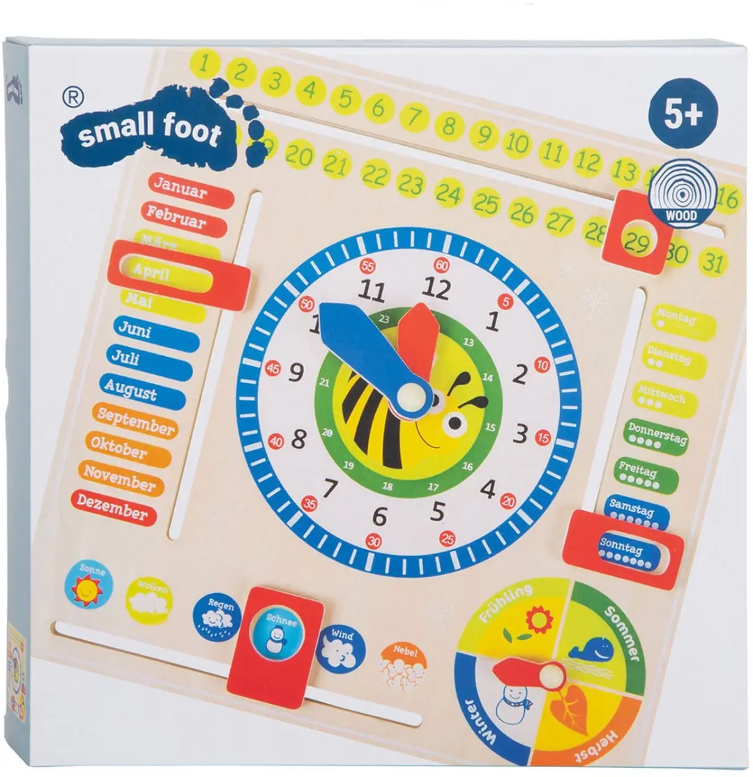 Small Foot Houten Kalenderklok Seizoenen - 30cm - Blank - afbeelding 2 van 6