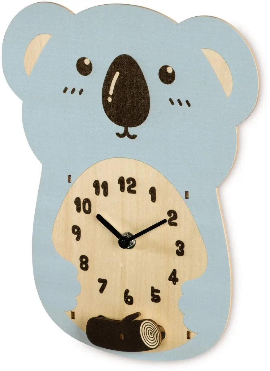 Hama Koala Houten Kinderwandklok - Blauw - afbeelding 4 van 6