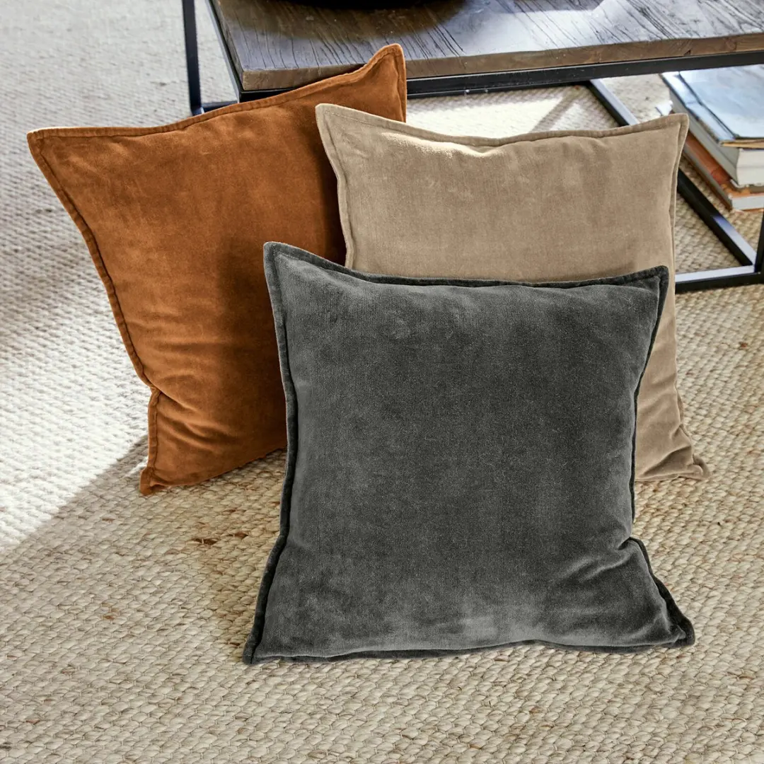 Loberon Kussenhoes Set 3 Stuks - Lumeau - Oranje/Grijs/Beige - afbeelding 4 van 5