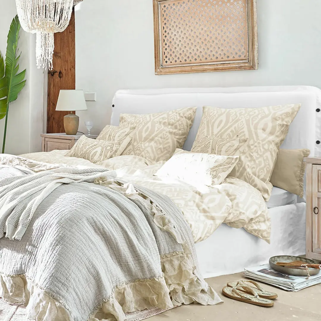 Loberon Armidale Eenpersoons Beddengoed - wit/beige - afbeelding 2 van 4