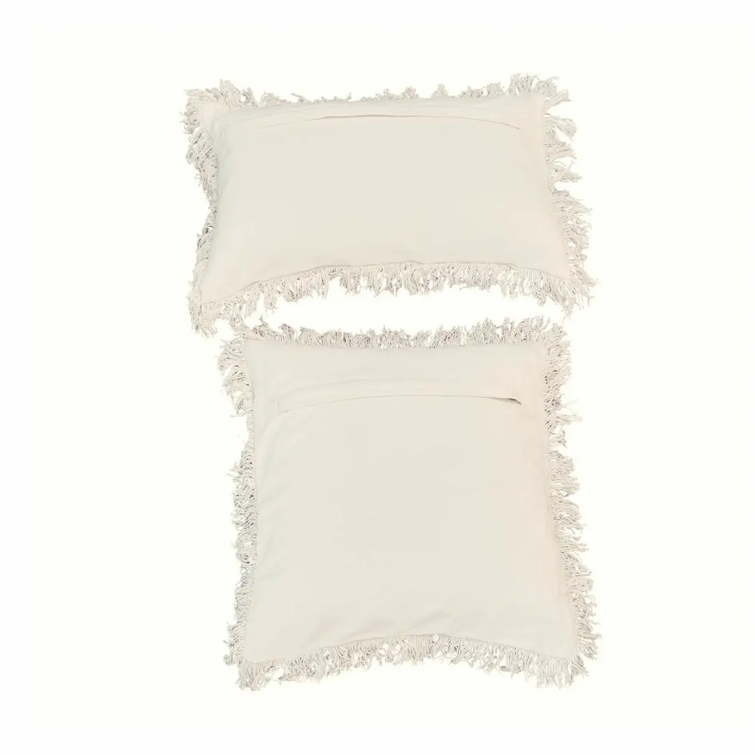 Loberon Yazmira Kussenhoes Set - 2 Stuks - Crème/Rozig - afbeelding 3 van 5