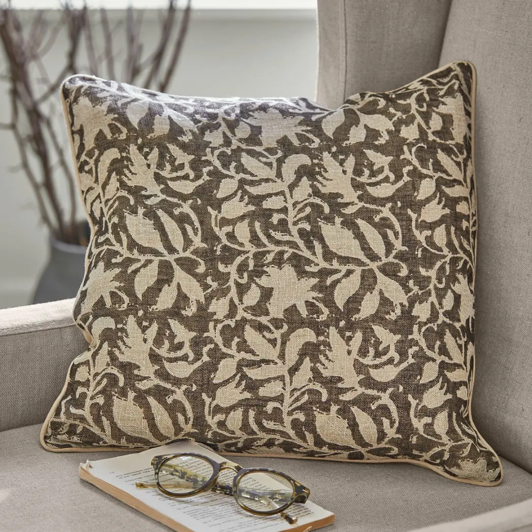 Loberon Kussenhoes Set Ziradayn - 2 Stuks - Zwart/Beige - afbeelding 2 van 4