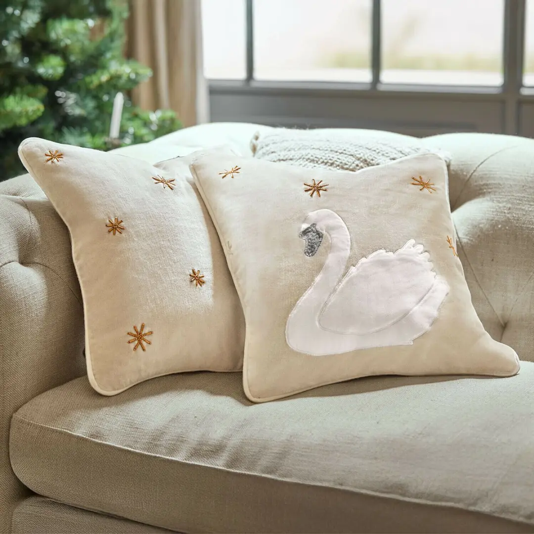 Loberon Kussenhoes Set 2 Stuks - Elarin Crème/Beige - afbeelding 3 van 5