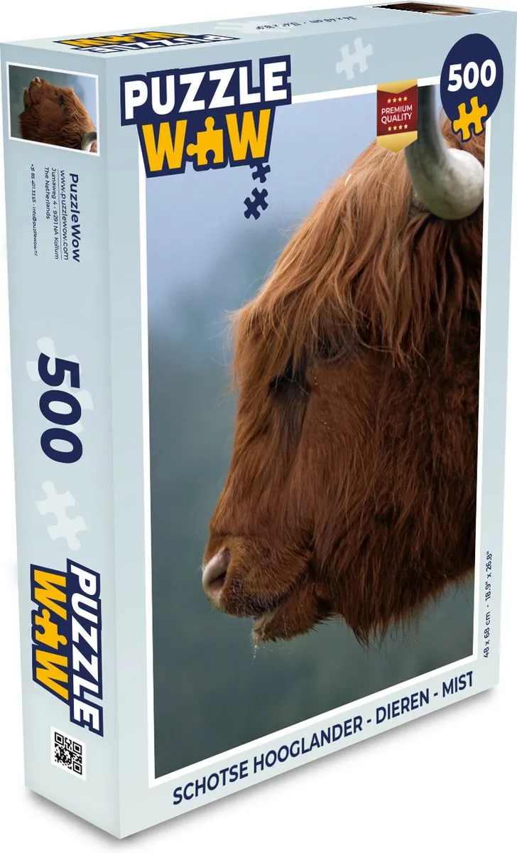 PuzzleWow Schotse Hooglander Legpuzzel 500 Stuks