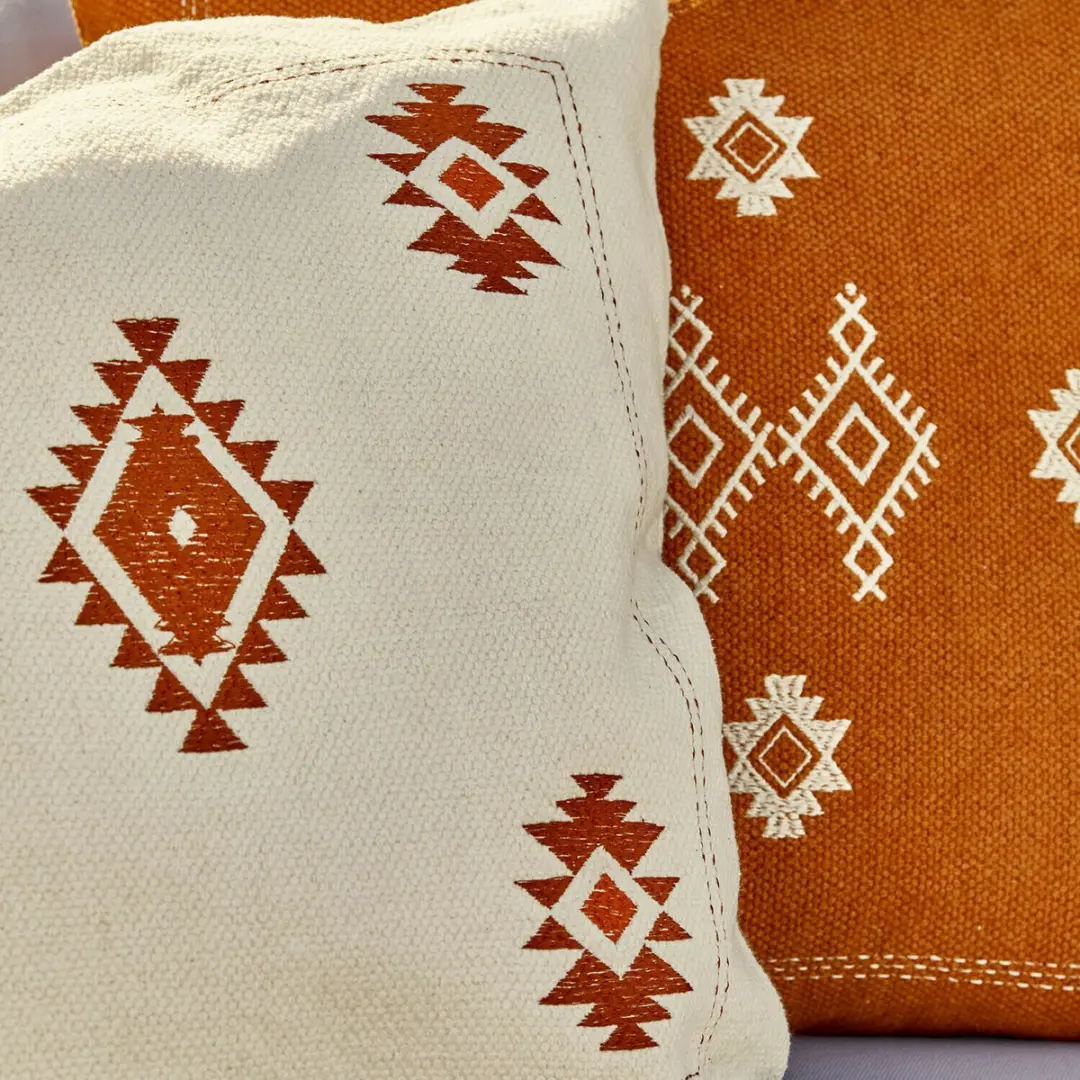 Loberon Kussenhoes Set 3 Stuks - Selamir - Beige/ Oranje - afbeelding 4 van 5