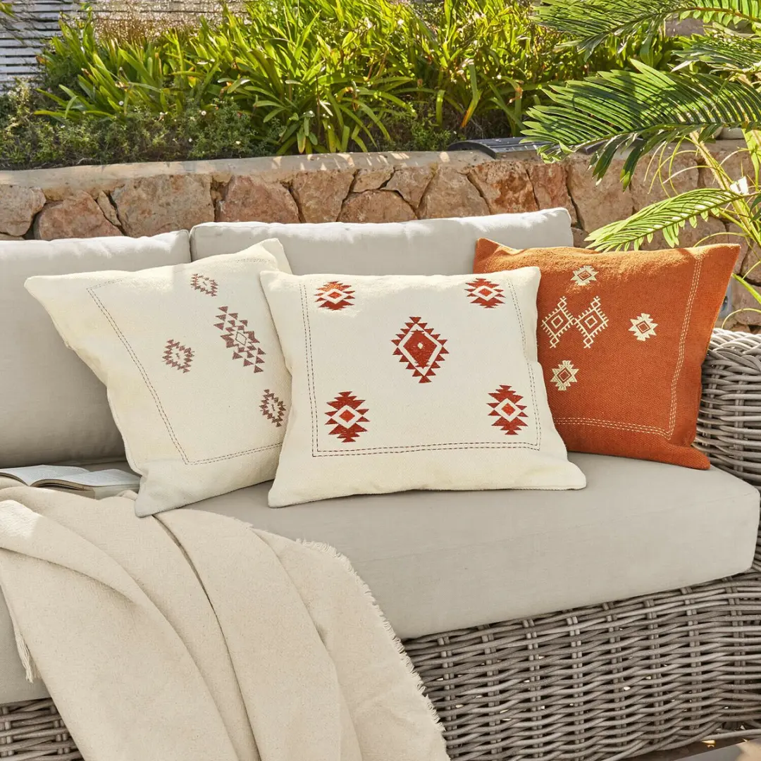 Loberon Kussenhoes Set 3 Stuks - Selamir - Beige/ Oranje - afbeelding 3 van 5