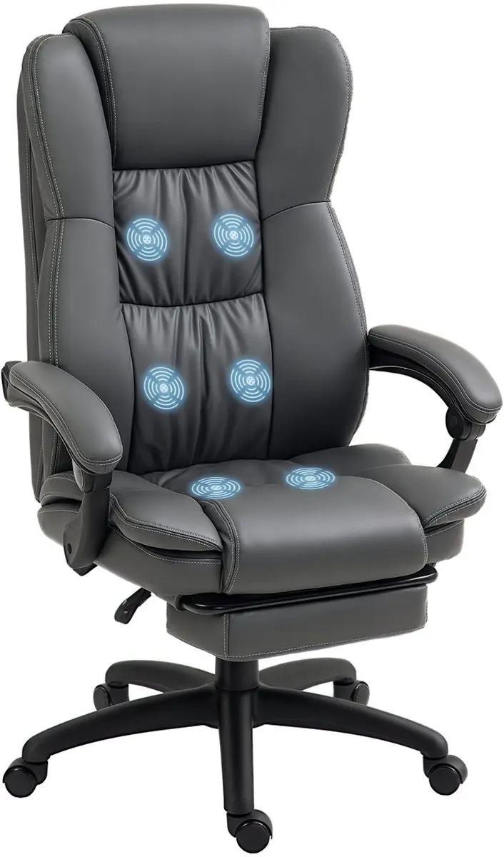 Vinsetto-Bürostuhl mit Massagefunktion-Kunstleder, Schaumstoff-68,5B x 68,5T x