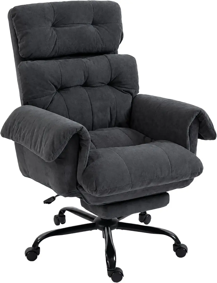 HOMCOM Office Chair-Polyester-80L x 77B x 108-116H cm-Dunkelgrau